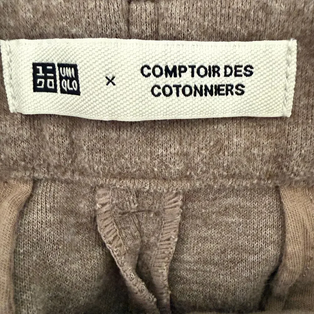 uniqlo x comptoir des cotonniers Barrel Leg Thick Fleece Gray Pants Extra Small